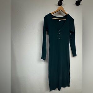 Old Navy Green Ribbed Bodycon Dress